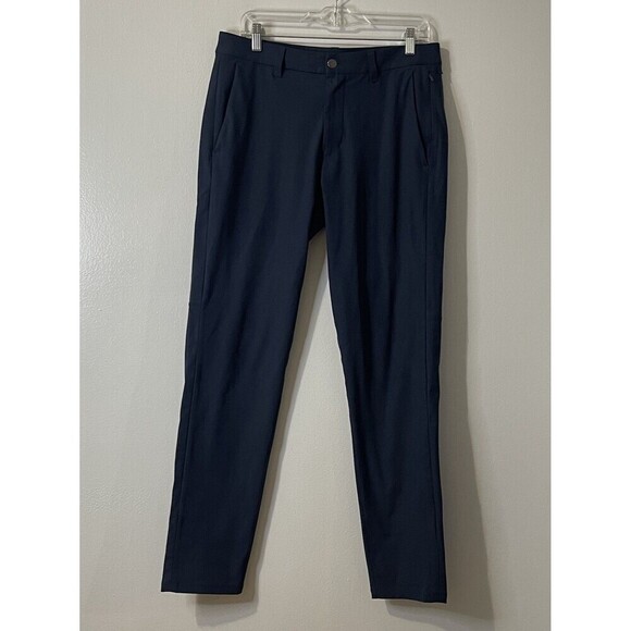 LULULEMON Commission Slim Fit Warpstreme Pant 32x31 Navy Blue Stretch Golf - Picture 1 of 11